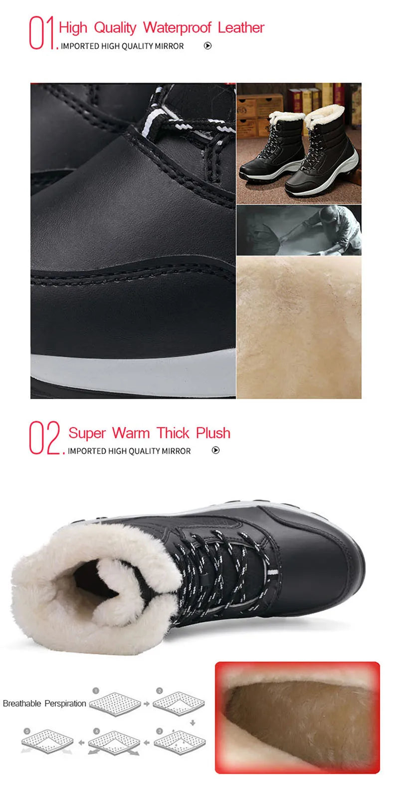 Warm Non Slip Snow Boots Women - Glamora