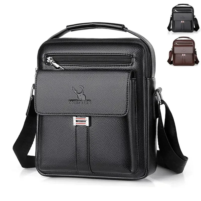 Genuine Leather Crossbody Tote Business - Glamora