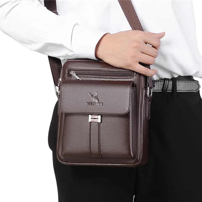 Genuine Leather Crossbody Tote Business - Glamora