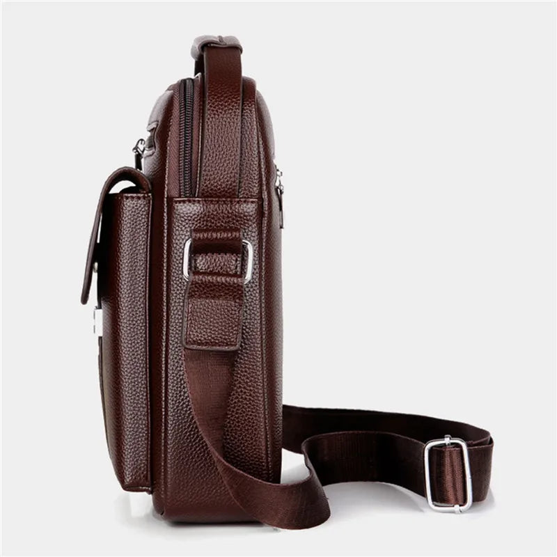Genuine Leather Crossbody Tote Business - Glamora