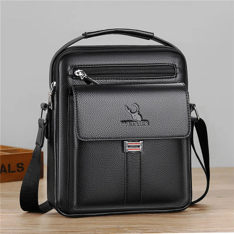 Genuine Leather Crossbody Tote Business - Glamora