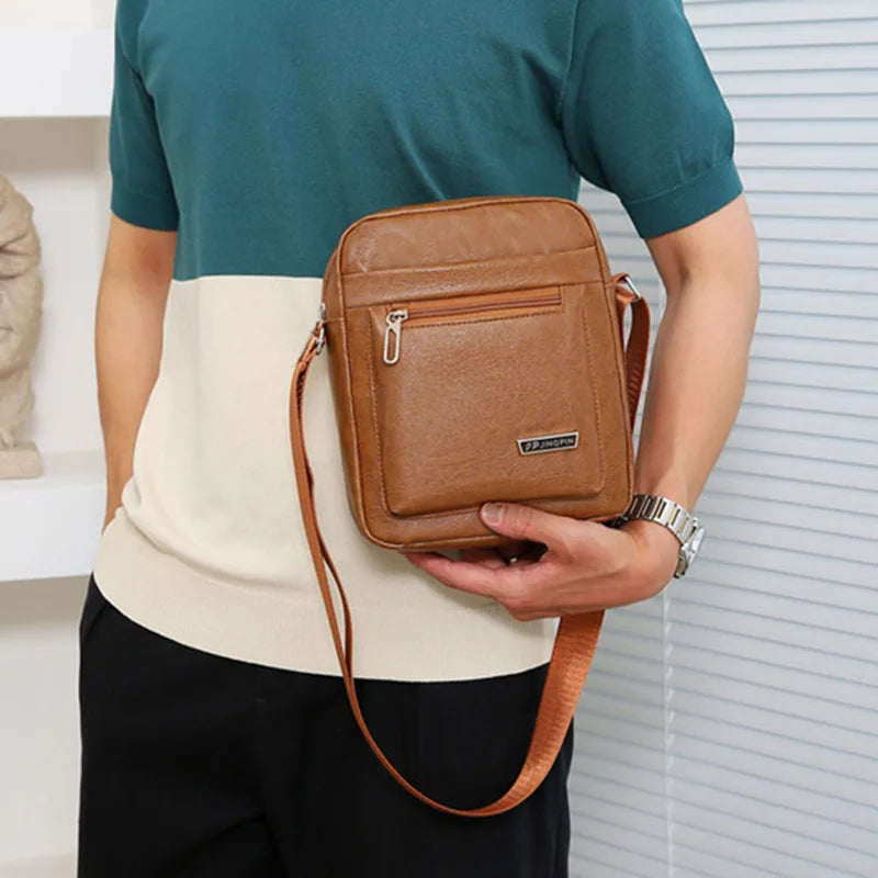Genuine Leather Crossbody Tote Business - Glamora