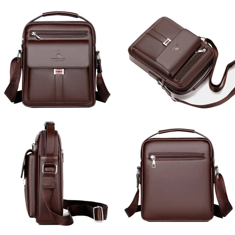Genuine Leather Crossbody Tote Business - Glamora