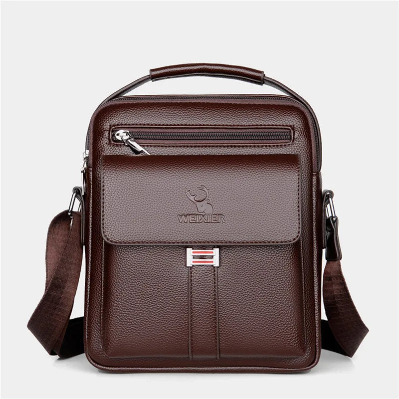 Genuine Leather Crossbody Tote Business - Glamora