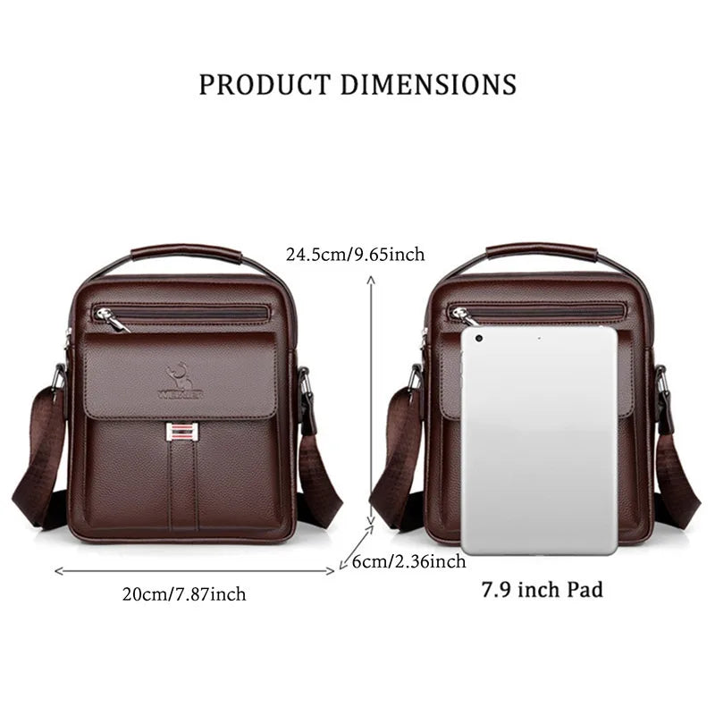 Genuine Leather Crossbody Tote Business - Glamora