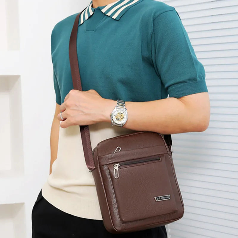Genuine Leather Crossbody Tote Business - Glamora
