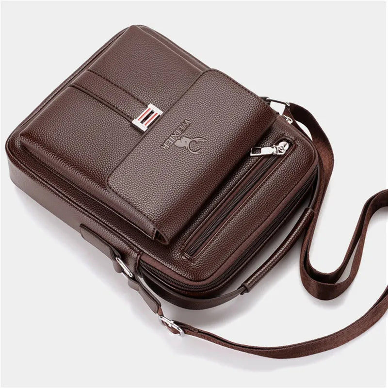Genuine Leather Crossbody Tote Business - Glamora