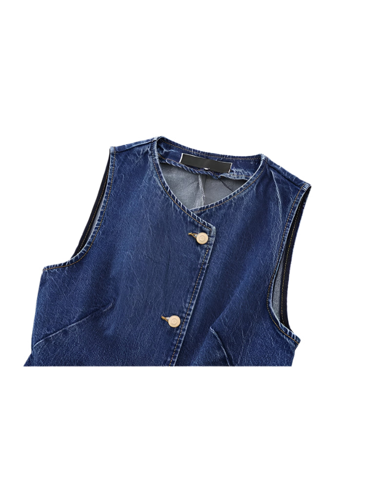 Cropped Denim Vest Casual Streetwear Women - Glamora