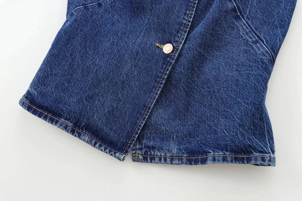 Cropped Denim Vest Casual Streetwear Women - Glamora