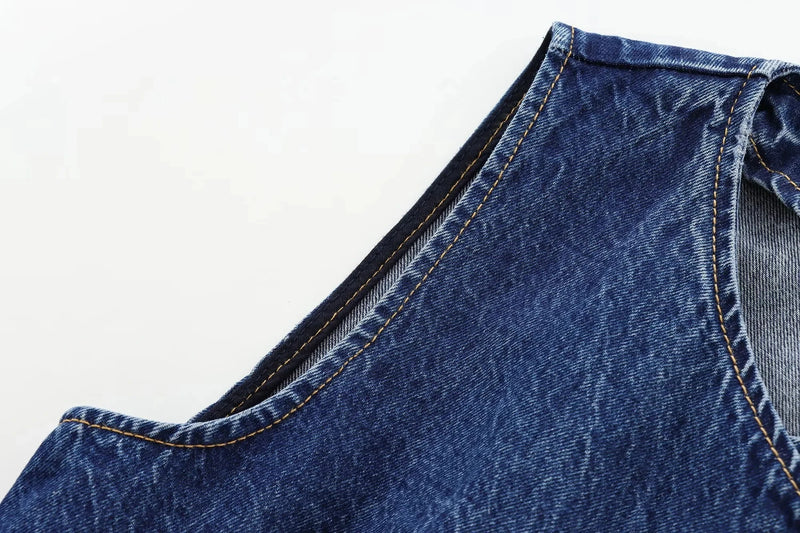Cropped Denim Vest Casual Streetwear Women - Glamora