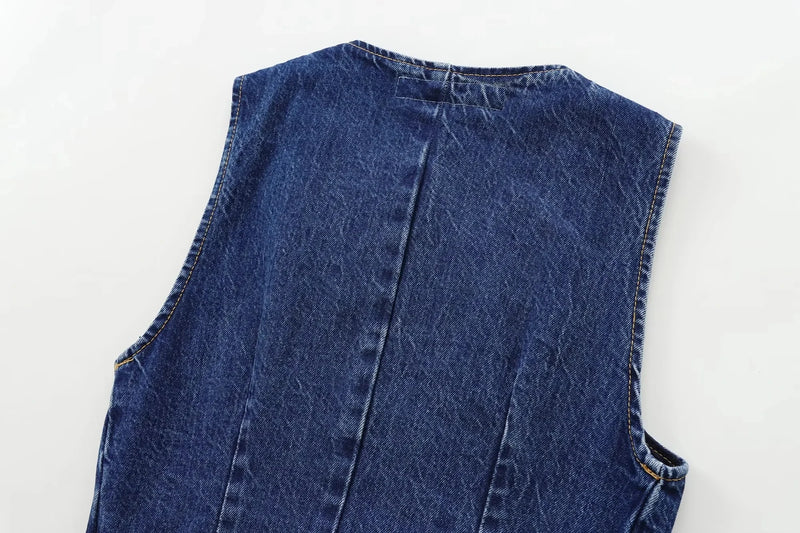 Cropped Denim Vest Casual Streetwear Women - Glamora