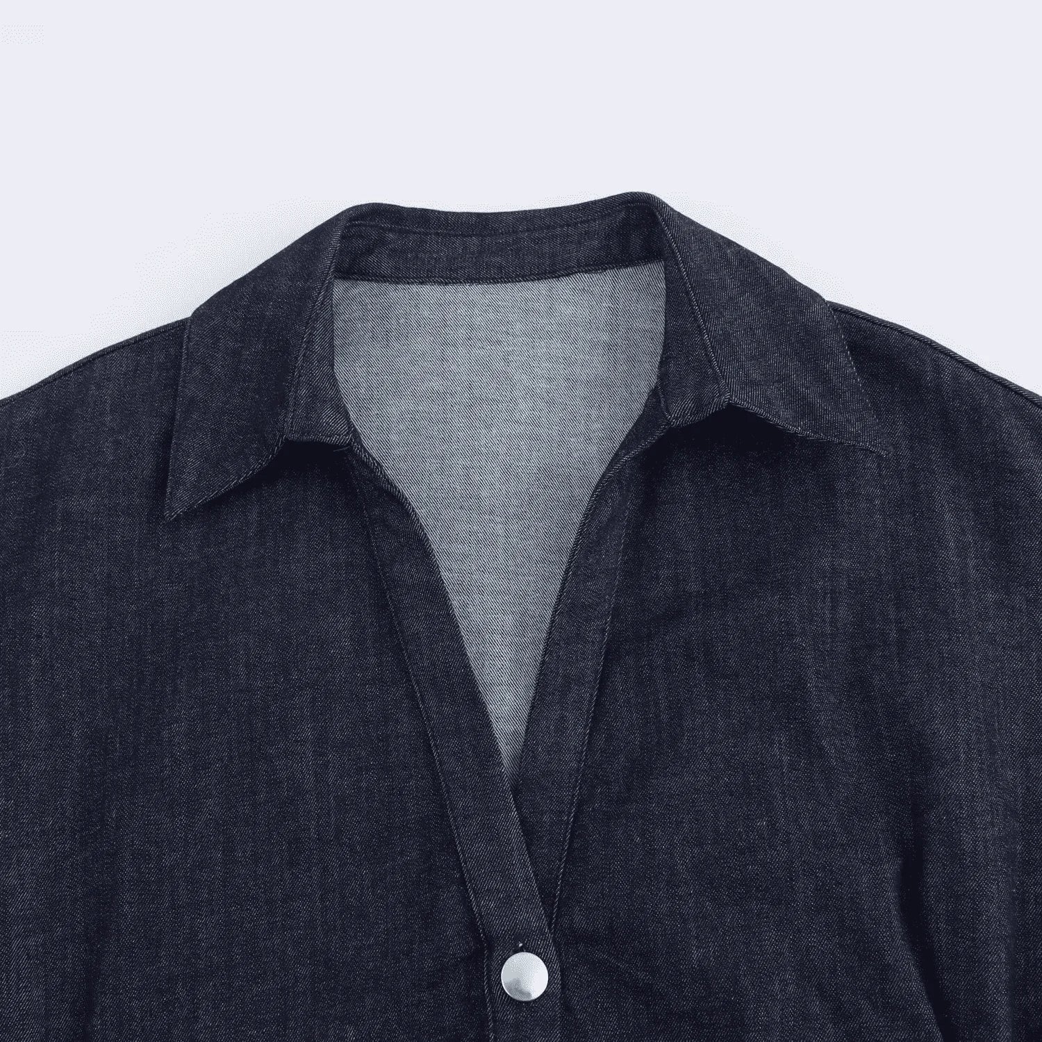 Pleated Denim Dress Casual Elegance Women