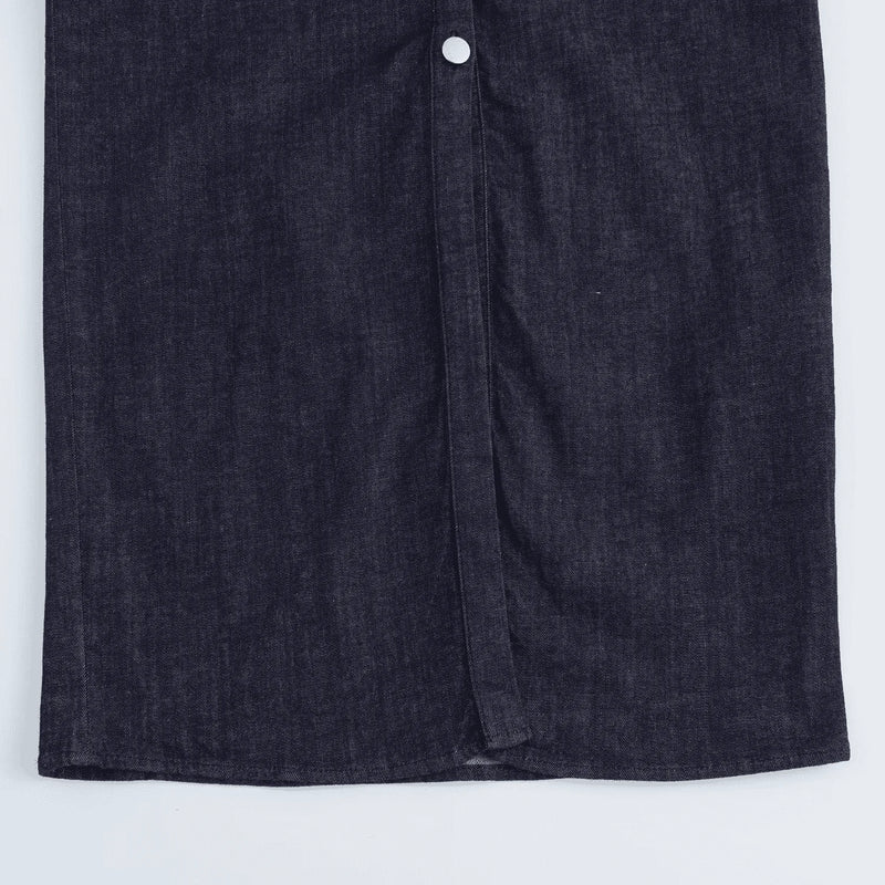 Pleated Denim Dress Casual Elegance Women - Glamora