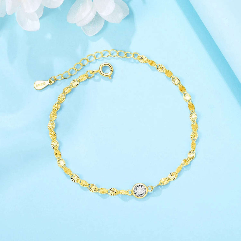 925 Sterling Silver Zircon Charm Bracelet - Glamora