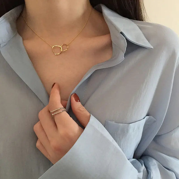 Exquisite Layered Geometric Round Necklaces - Glamora
