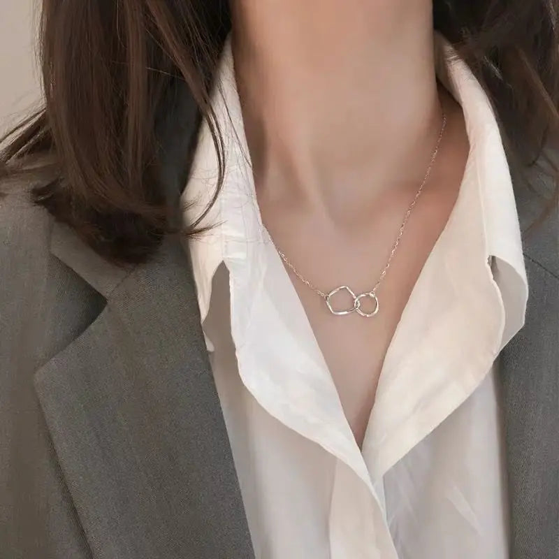 Exquisite Layered Geometric Round Necklaces - Glamora