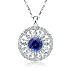 4ct Sapphire Sterling Silver Pendant - Glamora