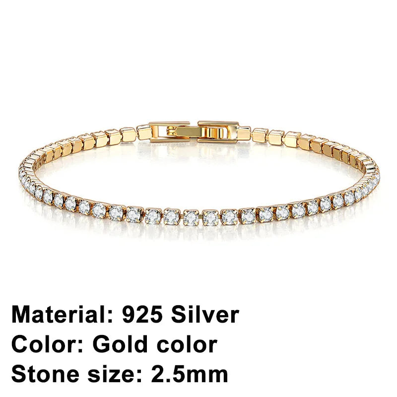 Rose Gold Zirconia Sterling Tennis Bracelet