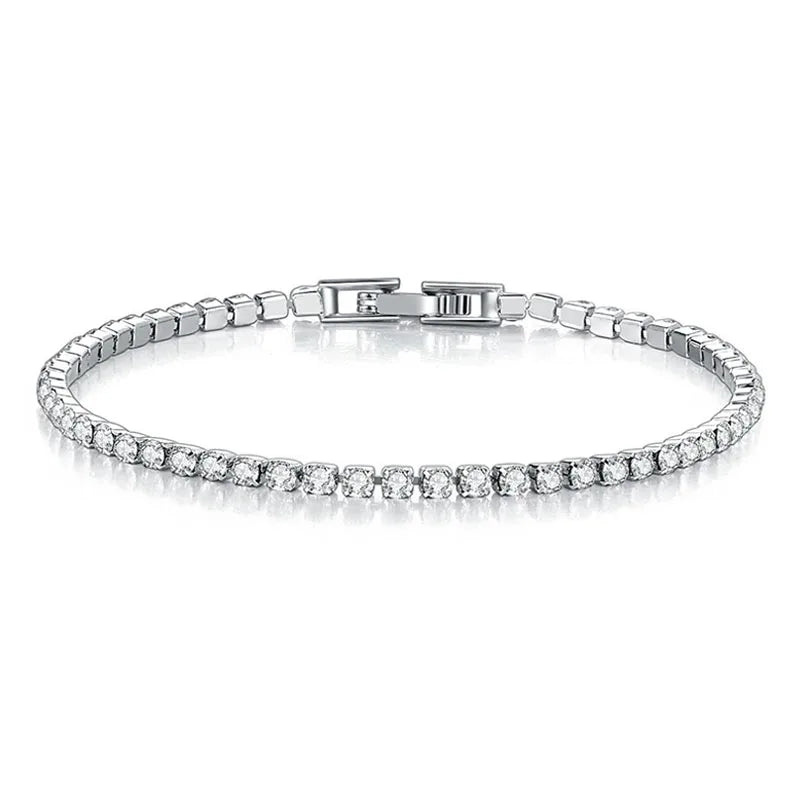 Rose Gold Zirconia Sterling Tennis Bracelet