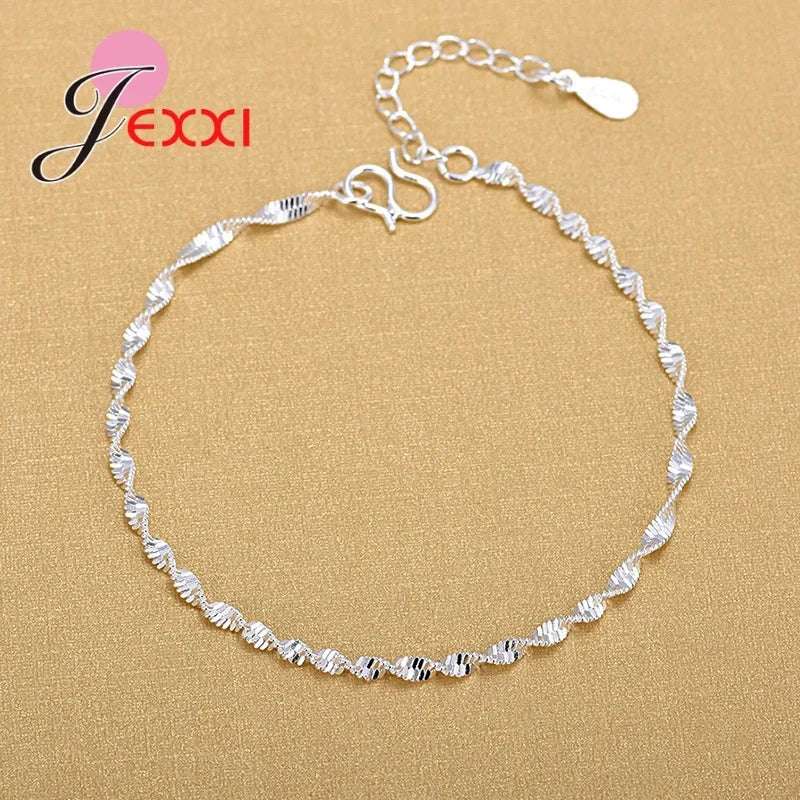 Sterling Silver Geometric Beaded Bracelet - Glamora
