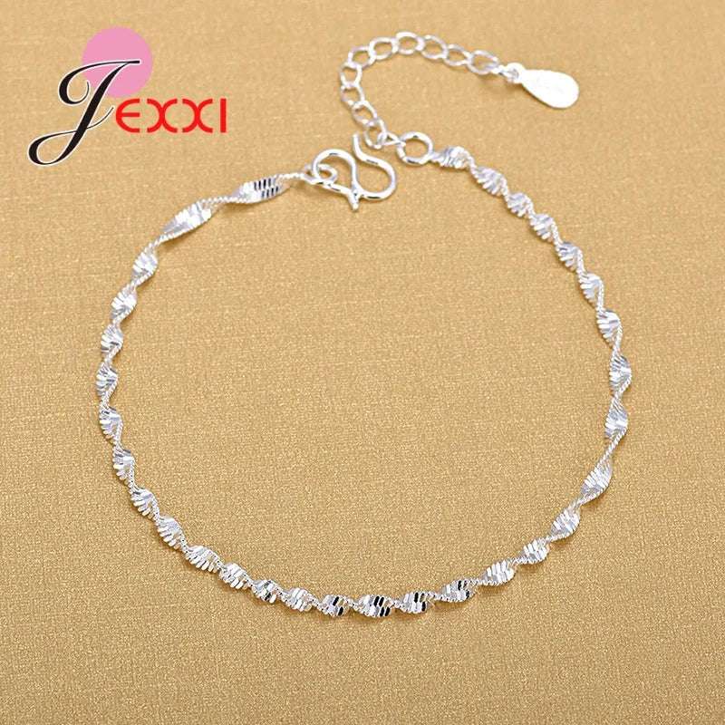 Sterling Silver Geometric Beaded Bracelet