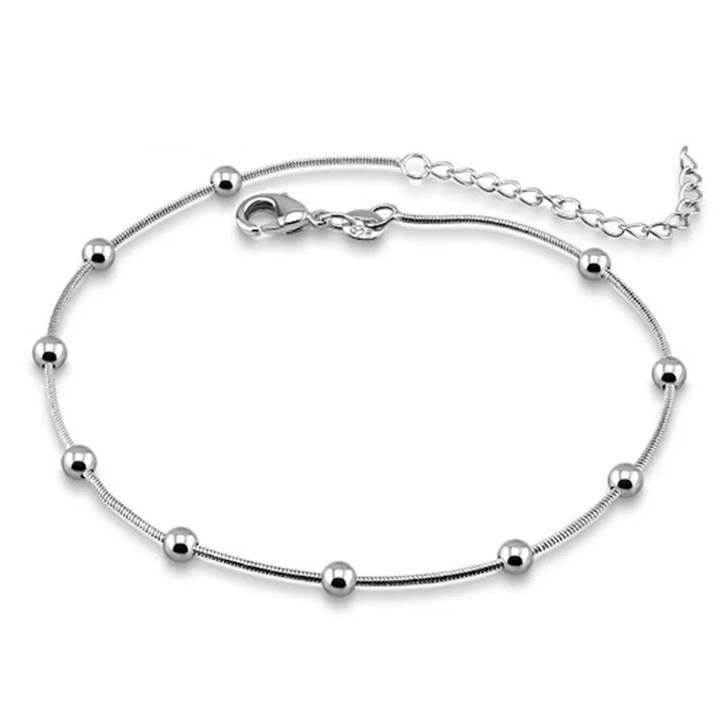 Sterling Silver Geometric Beaded Bracelet - Glamora