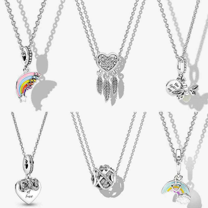 925 Sterling Silver Sparkling Crystal Pendant - Glamora