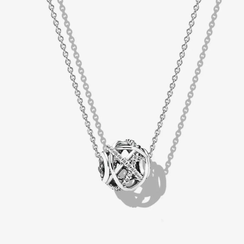 925 Sterling Silver Sparkling Crystal Pendant - Glamora