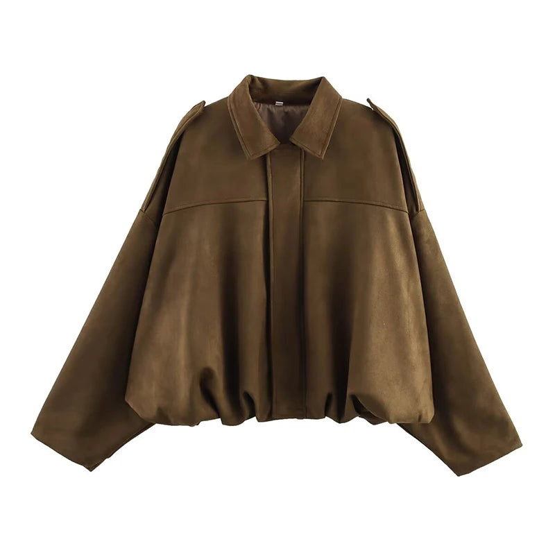 Vintage Bomber Jacket Stylish Outerwear Women - Glamora