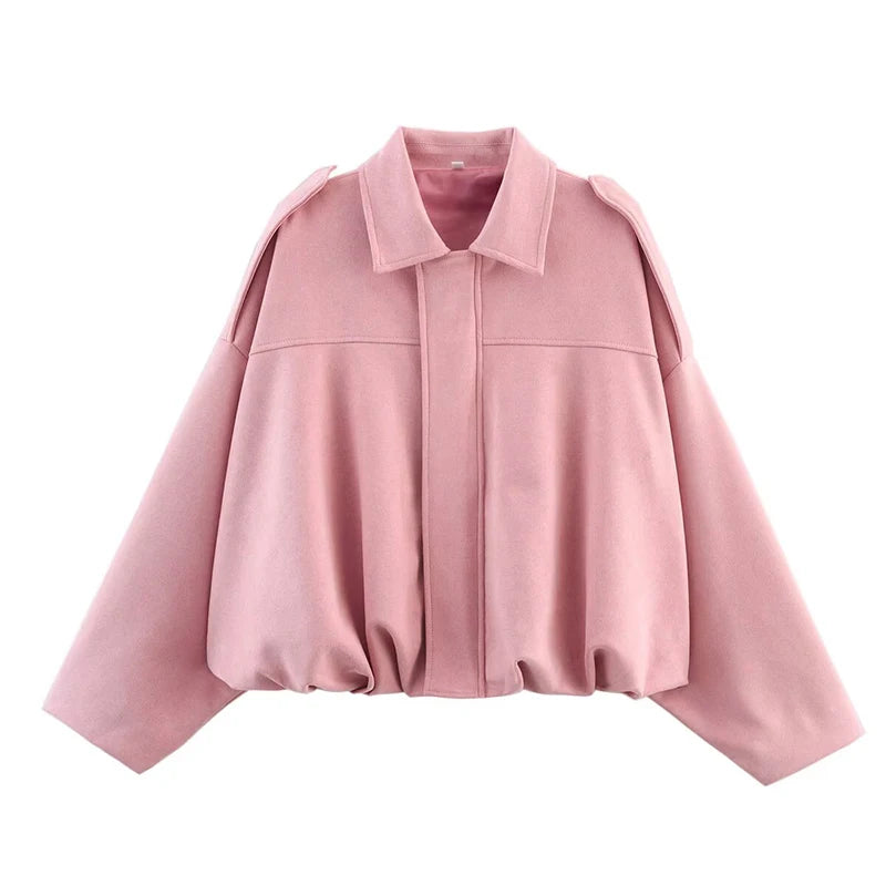 Vintage Bomber Jacket Stylish Outerwear Women - Glamora