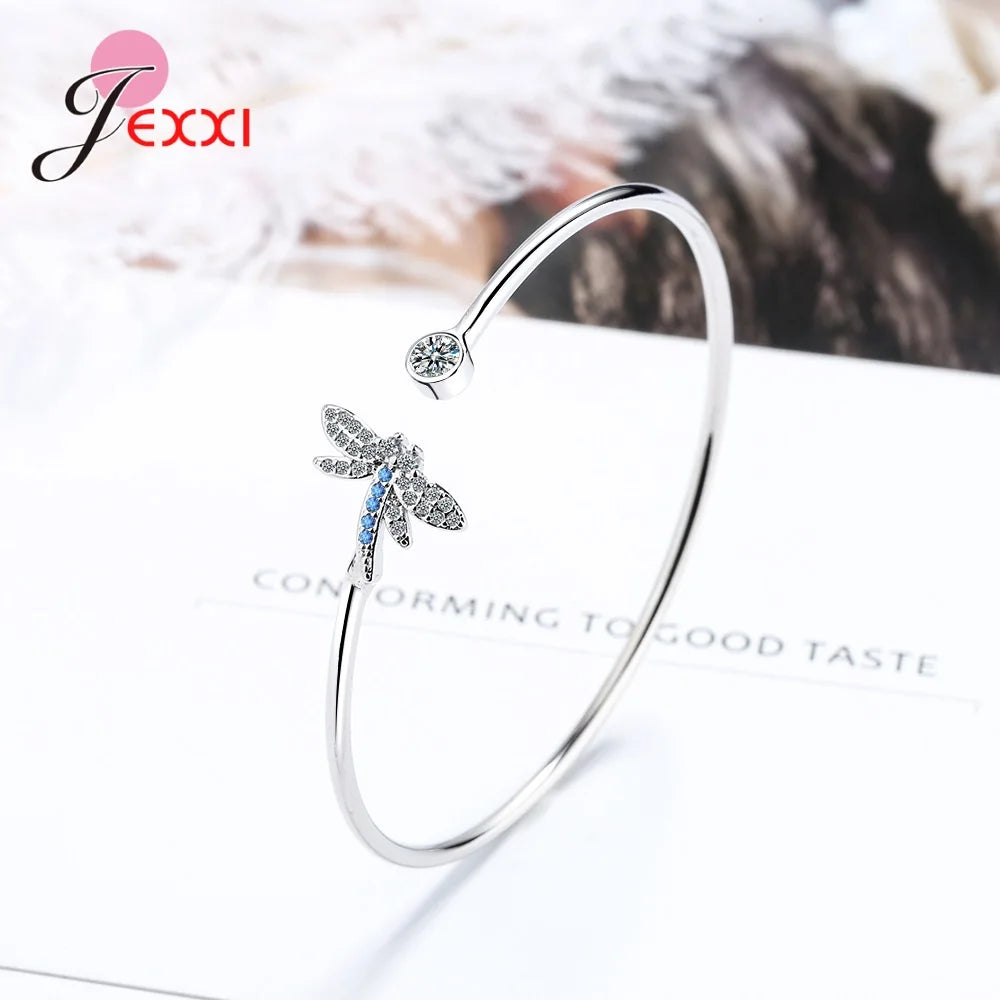 Sterling Silver Heart-Shaped Bangle Bracelet