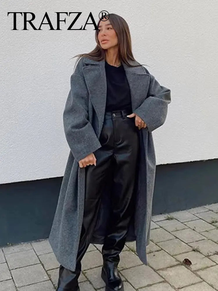 Double Breasted Wool Coat Warmth Women - Glamora