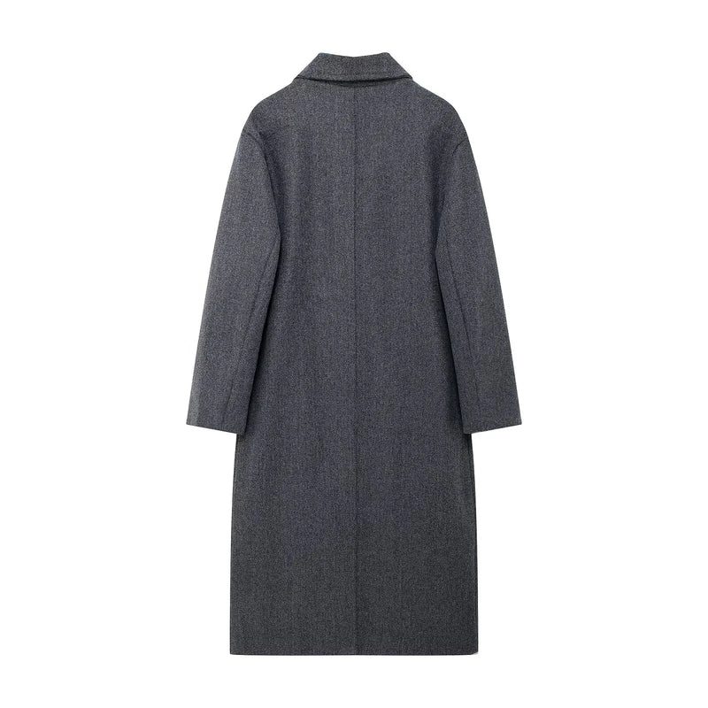 Double Breasted Wool Coat Warmth Women - Glamora