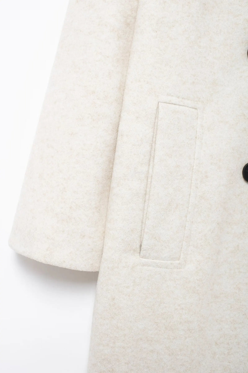 Double Breasted Wool Coat Warmth Women - Glamora