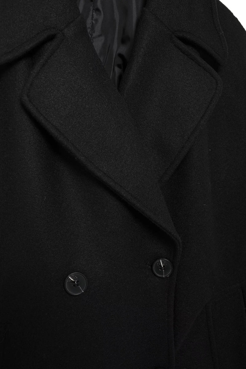 Double Breasted Wool Coat Warmth Women - Glamora
