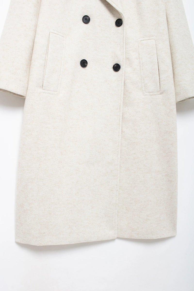 Double Breasted Wool Coat Warmth Women - Glamora
