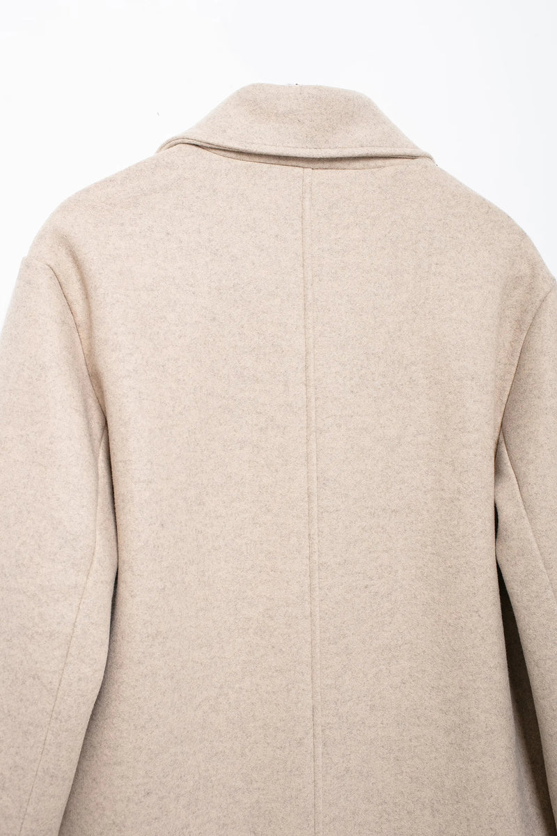 Double Breasted Wool Coat Warmth Women - Glamora