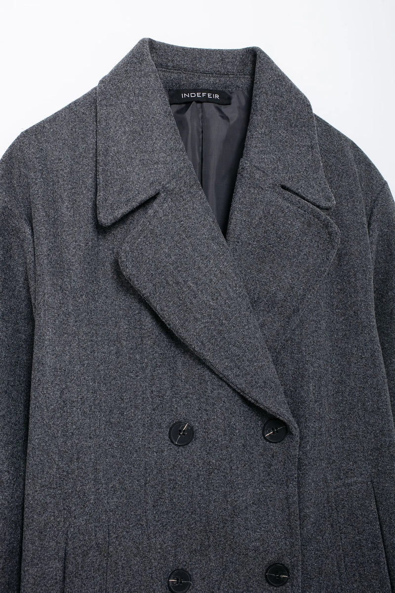 Double Breasted Wool Coat Warmth Women - Glamora