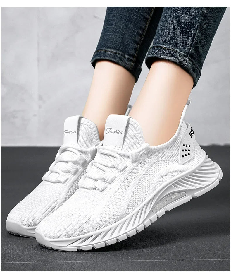 Breathable Knit Sneakers Comfort Walkers Women