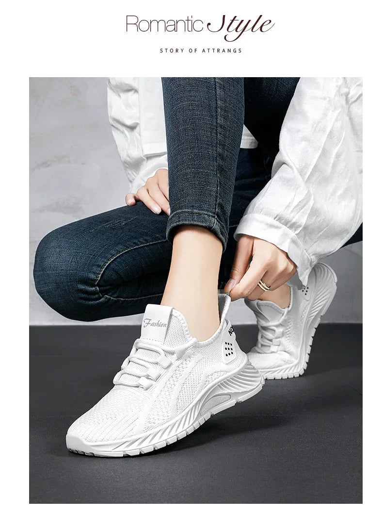 Breathable Knit Sneakers Comfort Walkers Women