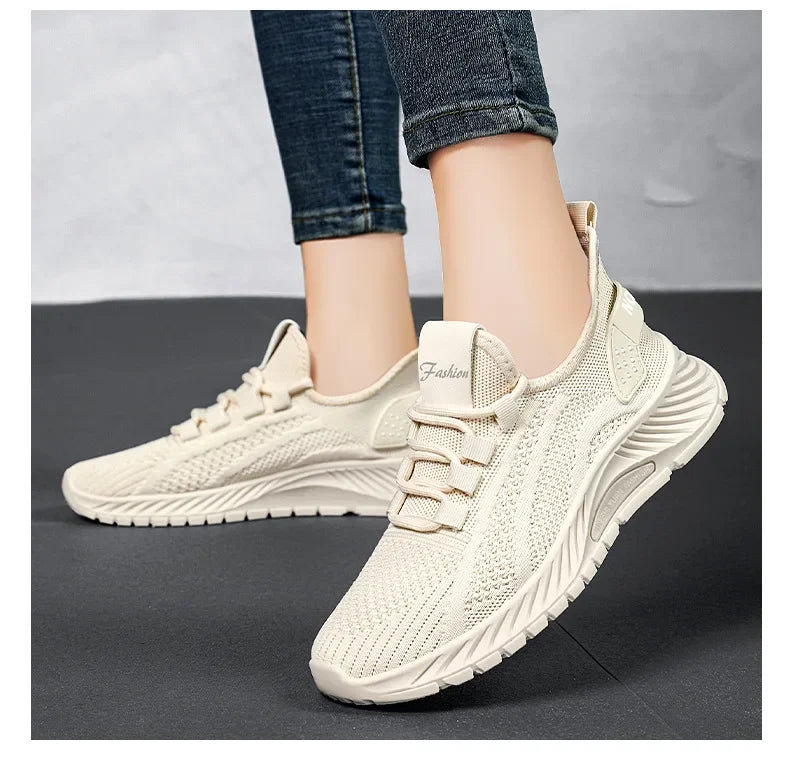 Breathable Knit Sneakers Comfort Walkers Women
