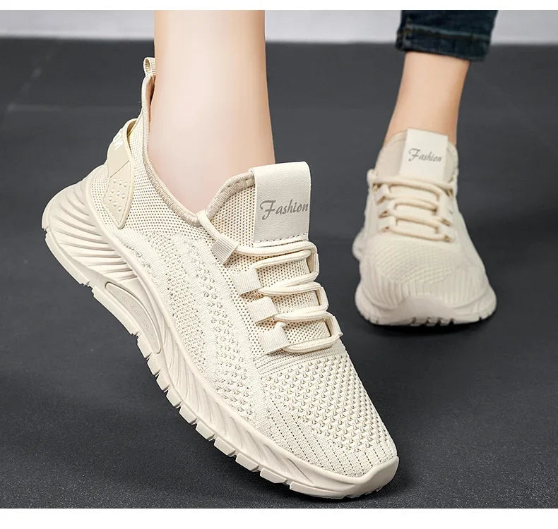 Breathable Knit Sneakers Comfort Walkers Women