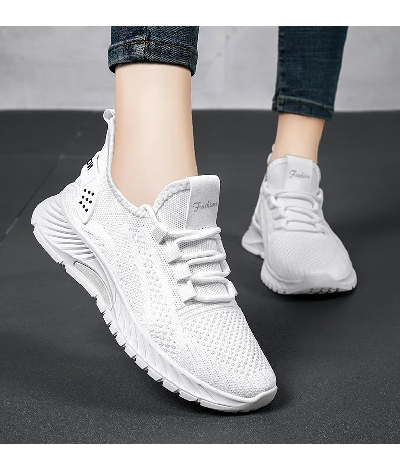 Breathable Knit Sneakers Comfort Walkers Women