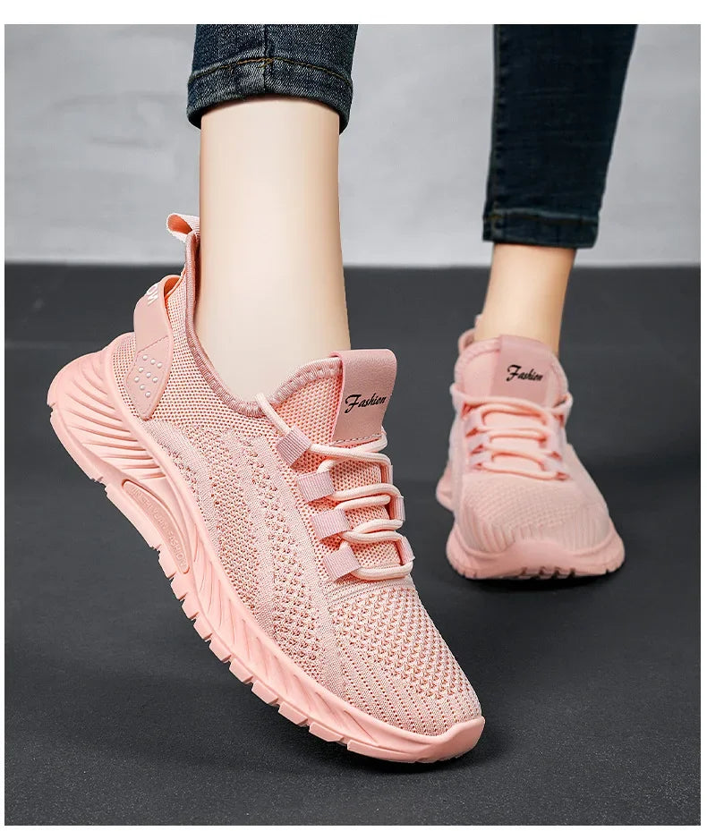 Breathable Knit Sneakers Comfort Walkers Women