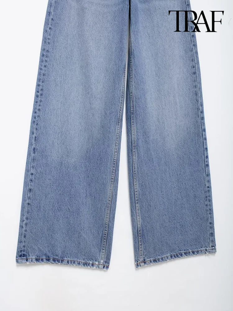 Asymmetric High Waist Wide Leg Jeans - Glamora