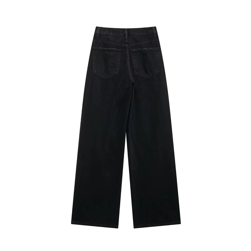 Asymmetric High Waist Wide Leg Jeans - Glamora