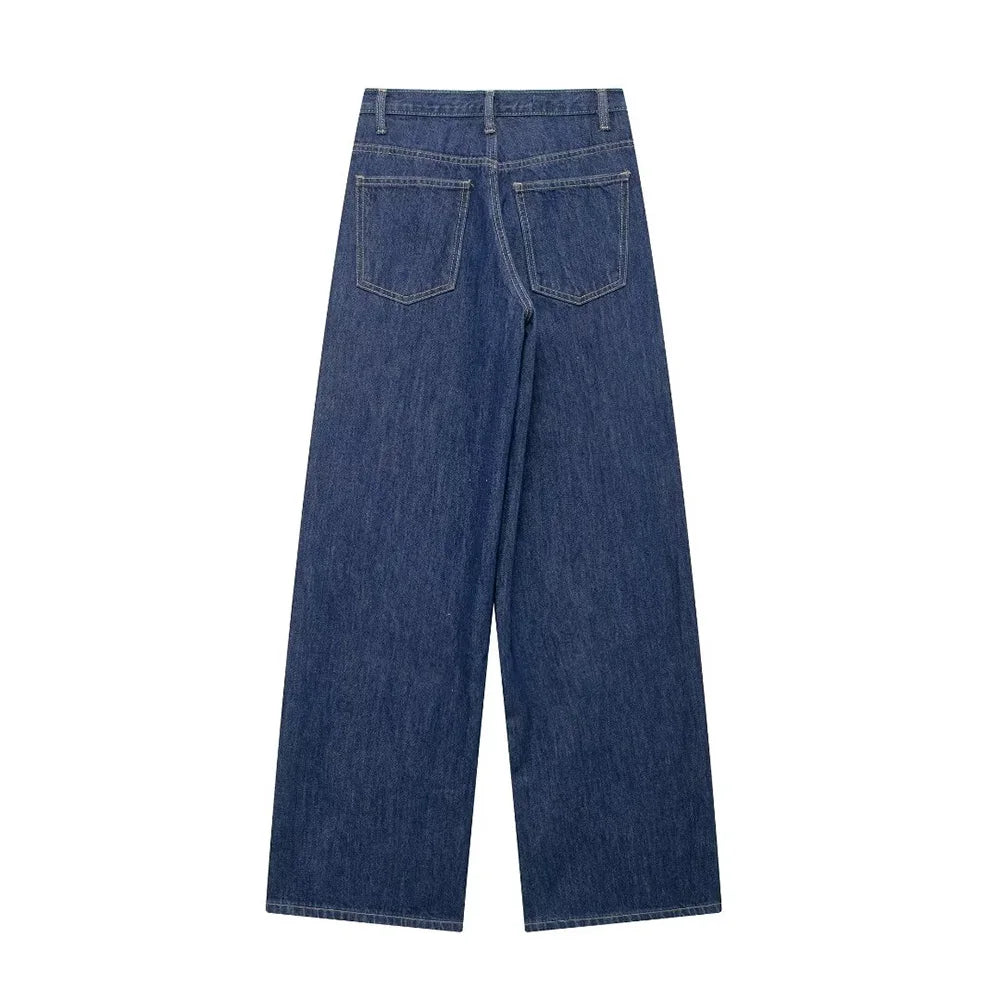 Asymmetric High Waist Wide Leg Jeans