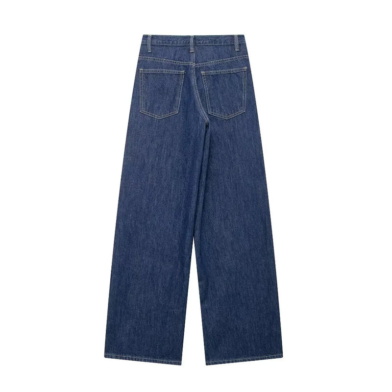 Asymmetric High Waist Wide Leg Jeans - Glamora