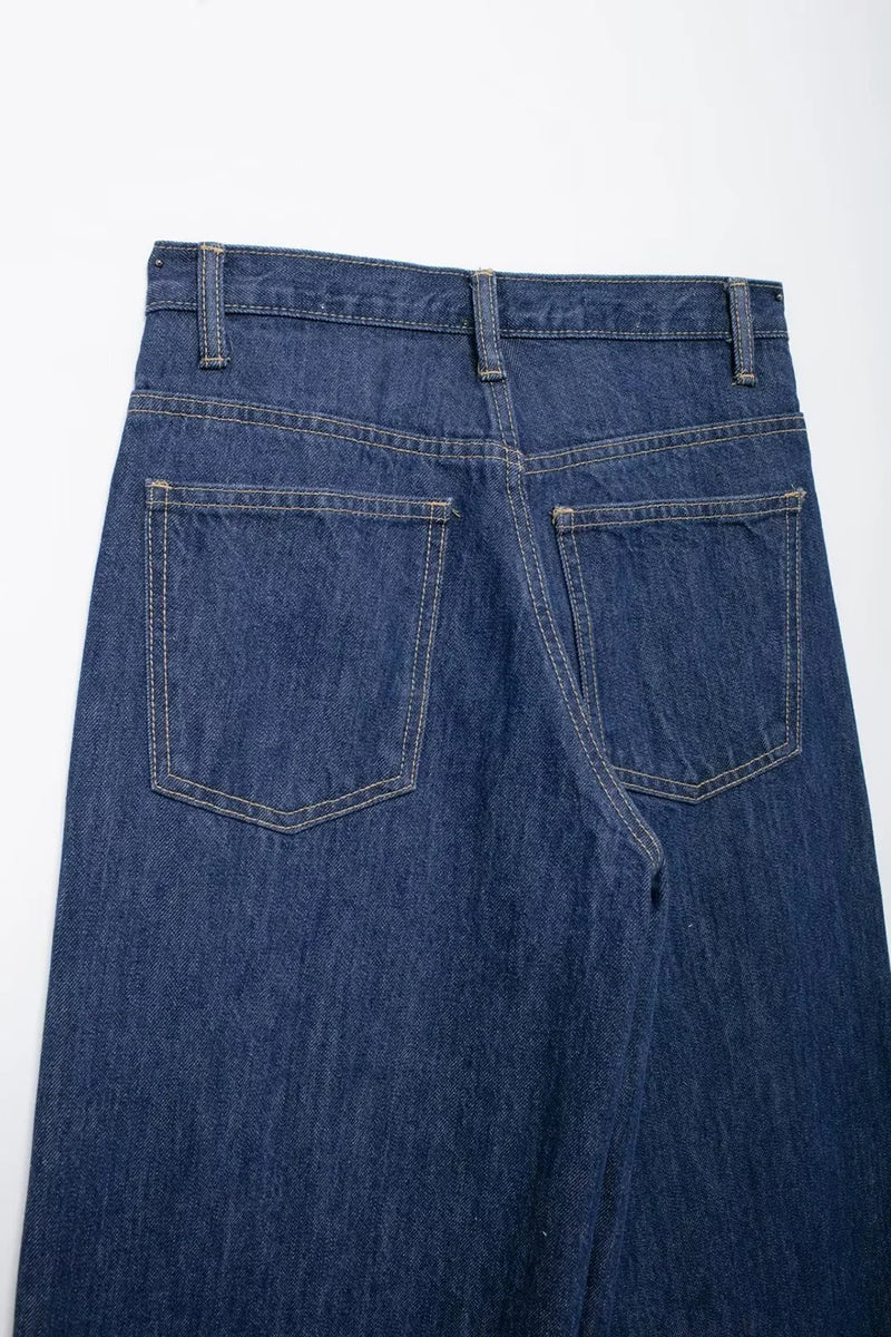 Asymmetric High Waist Wide Leg Jeans - Glamora