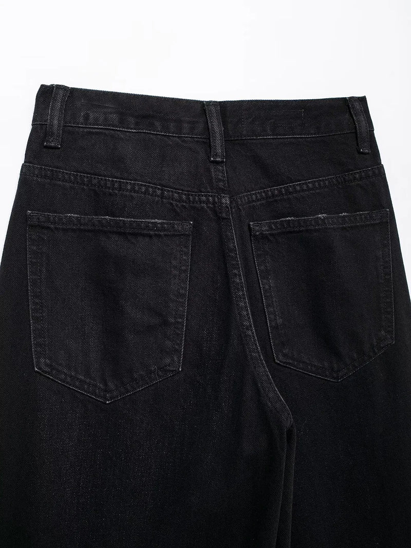 Asymmetric High Waist Wide Leg Jeans - Glamora